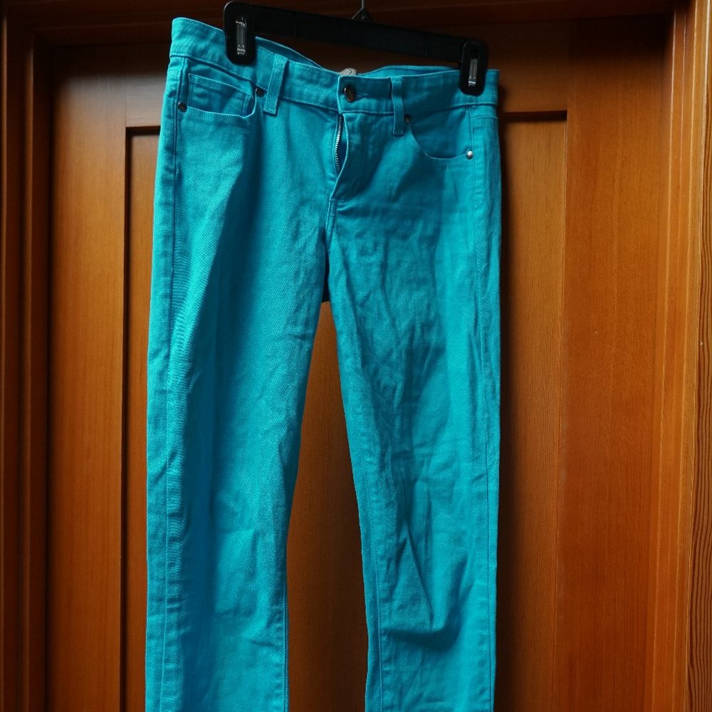 Paige Skinny Jean Ankle Length Bright Blue